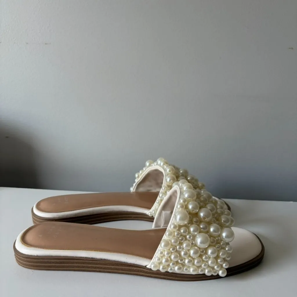 Women's Jasmine Pearl Slide Sandals - A New Day Cream Women's 8 - Image 10