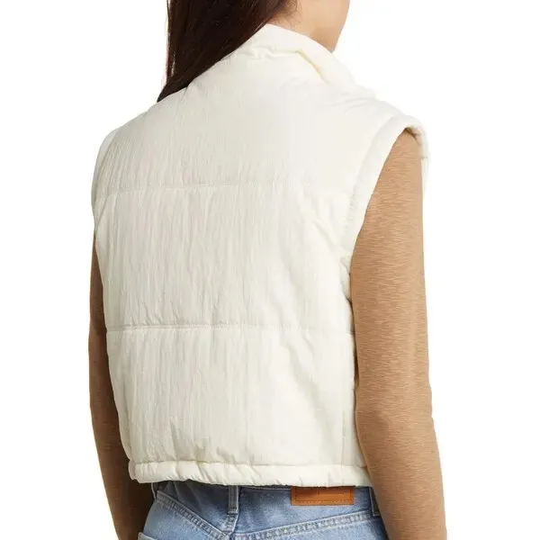 🤍Thread & Supply Cropped Puffer Vest – Ivory🤍 ~Size Medium ☀️like new cond White - Image 5