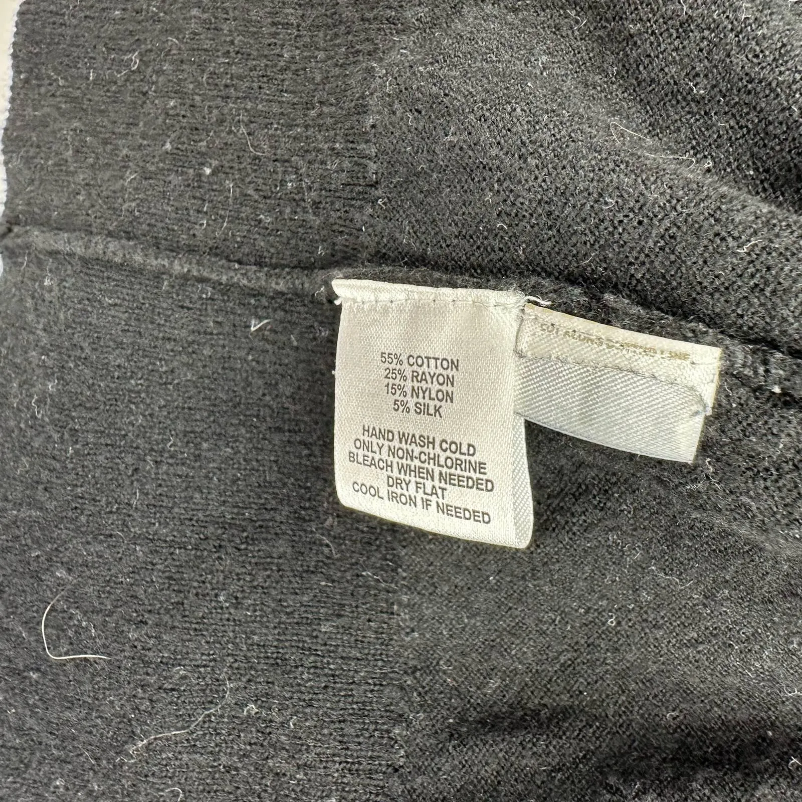 Loft size XL black button front long sleeve cardigan sweater cotton‎ silk blend - Image 5