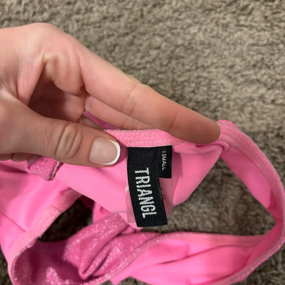 Triangl Pink Sparkly High Waisted Bikini Bottoms - Image 4