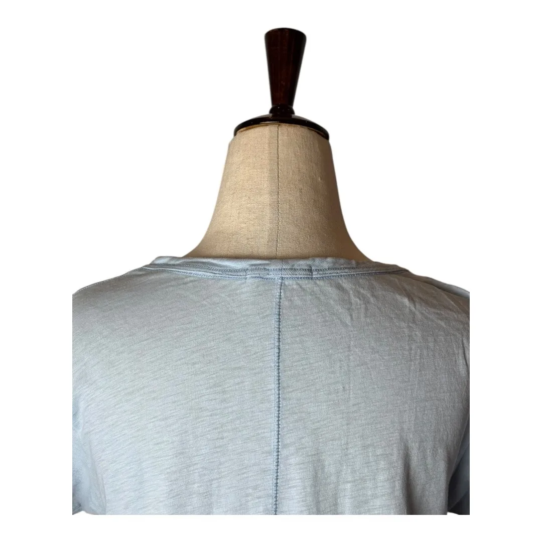 Rag & Bone Shirt Women Small Blue Pima Cotton U Neck Short Sleeve Tee Athleisure - Image 7