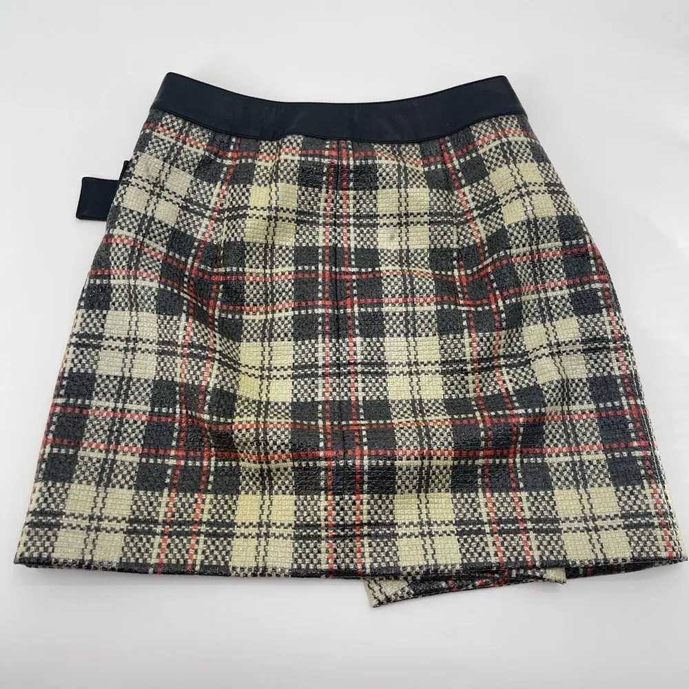 Alexander McQueen McQ Vintage leather Plaid Skirt size small waist 26 size 4 - Image 8