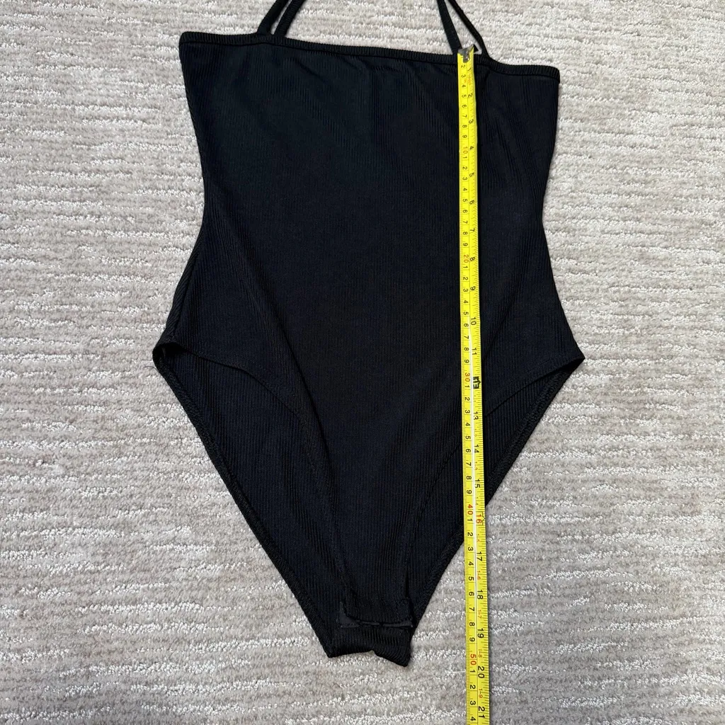 Nasty Gal Black Ribbed Halter Bodysuit - Image 8