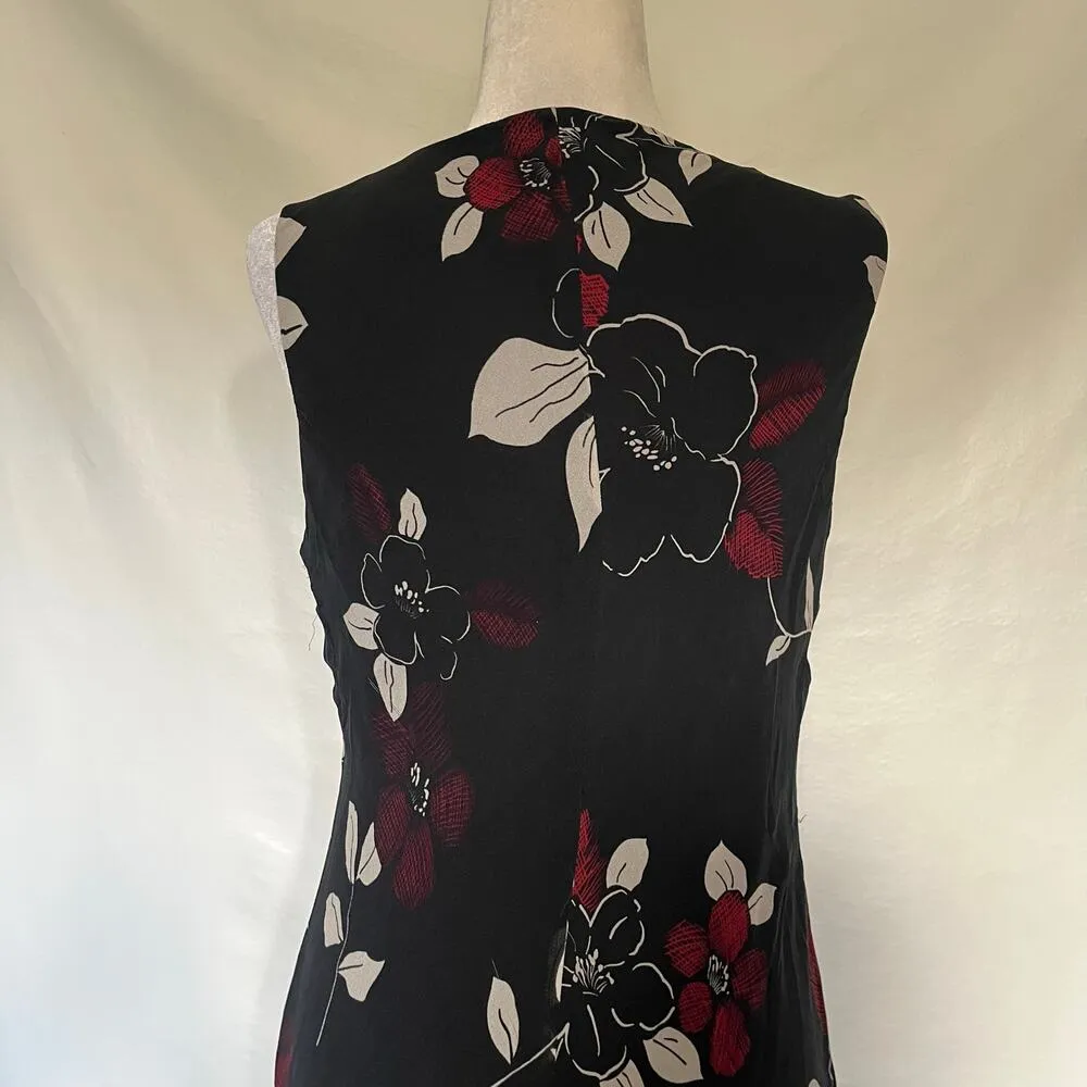 Vtg Y2K Maggy London 100% Silk Dress Sz 12 Asymmetric Mid Boho Romantic Sheer - Image 7