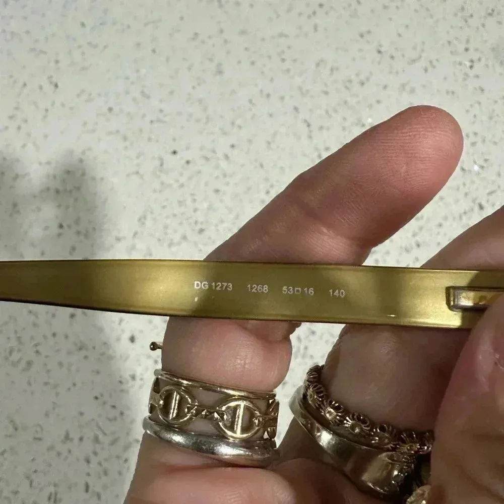 Dolce & Gabbana Women's Eyeglasses DG 1273 1268 Black on Gold Frame - Image 5