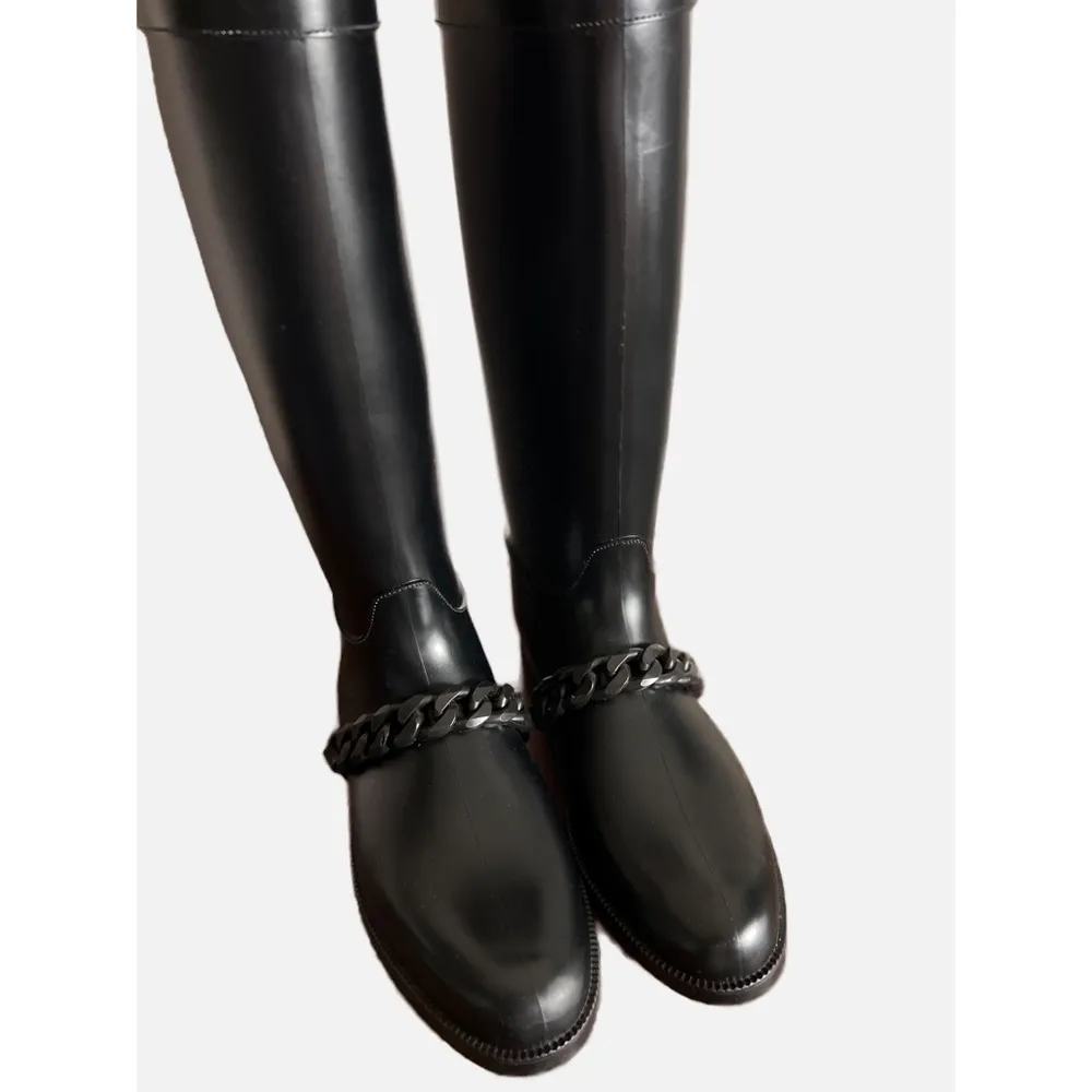Givenchy Black Rubber Eva Chain Boots Size 8.5 - Image 3