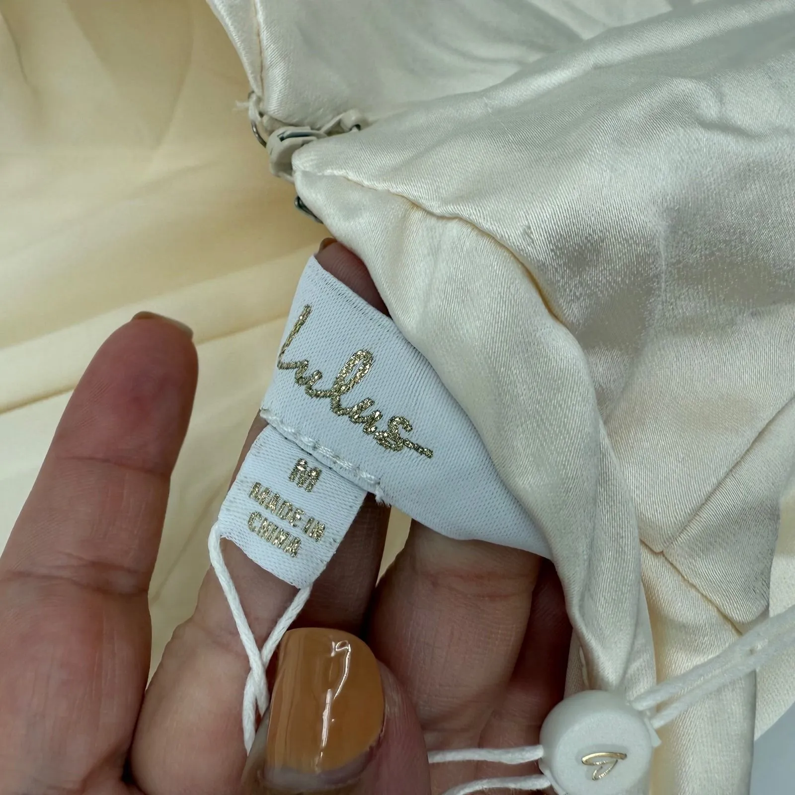 Lulus Ivory Halter Maxi Dress Formal Gown Sleeveless‎ Evening Party Size M - Image 8