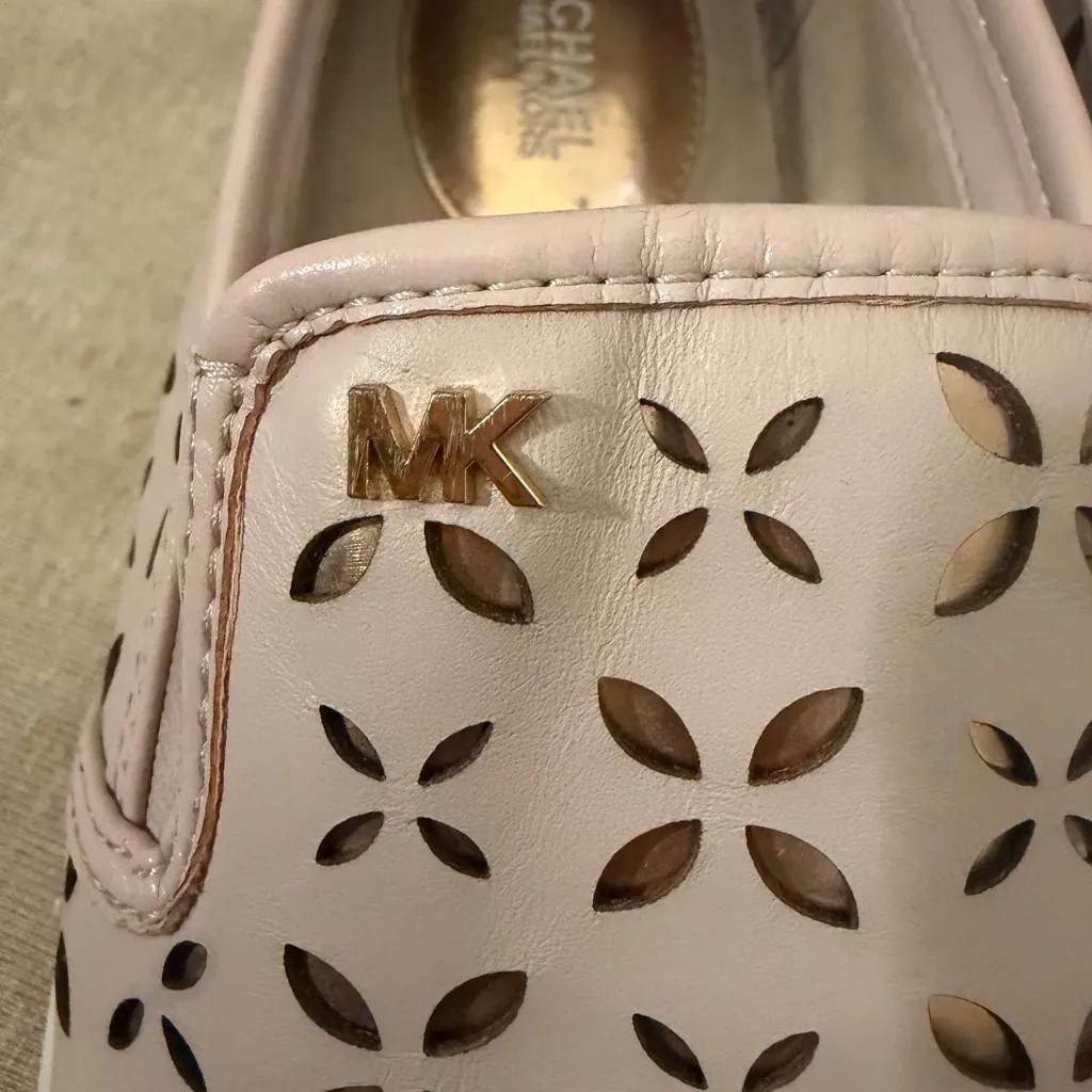 Michael Kors Women's Blush Pink with pretty gold floral accent Slip-On Sneakers! - Image 3