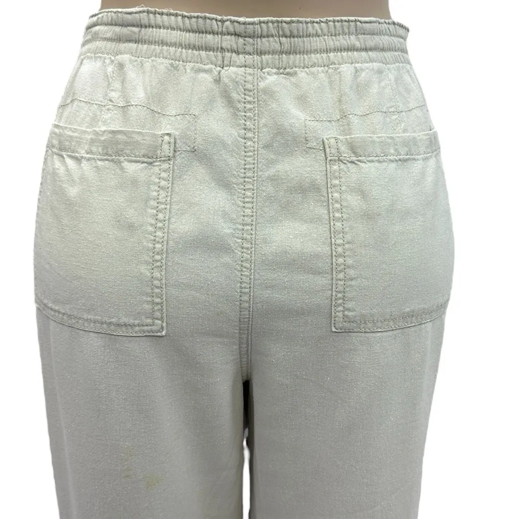 Vintage Linen Blend St Johns Bay Wide‎ Leg Cream Khaki Pants Womens Medium - Image 15