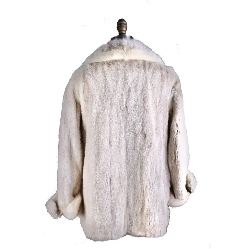 Mob wife Mob boss Womens Vintage De'Cor Blonde Ranch Mink CPO Jacket S/M 1970s - Image 5