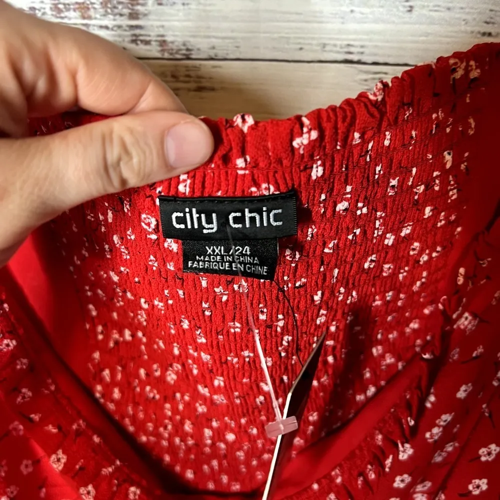 City Chic Rain Blossom Red Floral Dress NWT XXL - Image 4