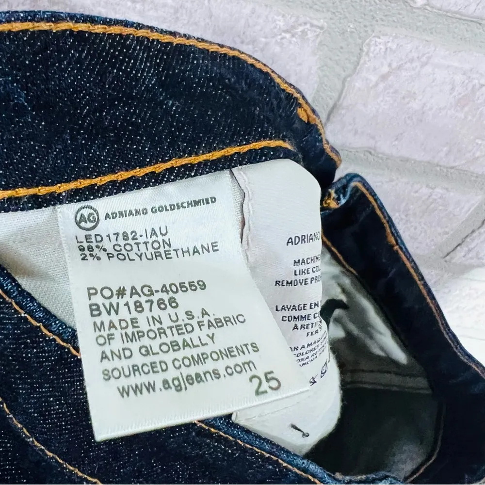 Ag The Isabelle Button Up High Rise Straight Crop Raw Hem Jeans Size 25 - Image 9