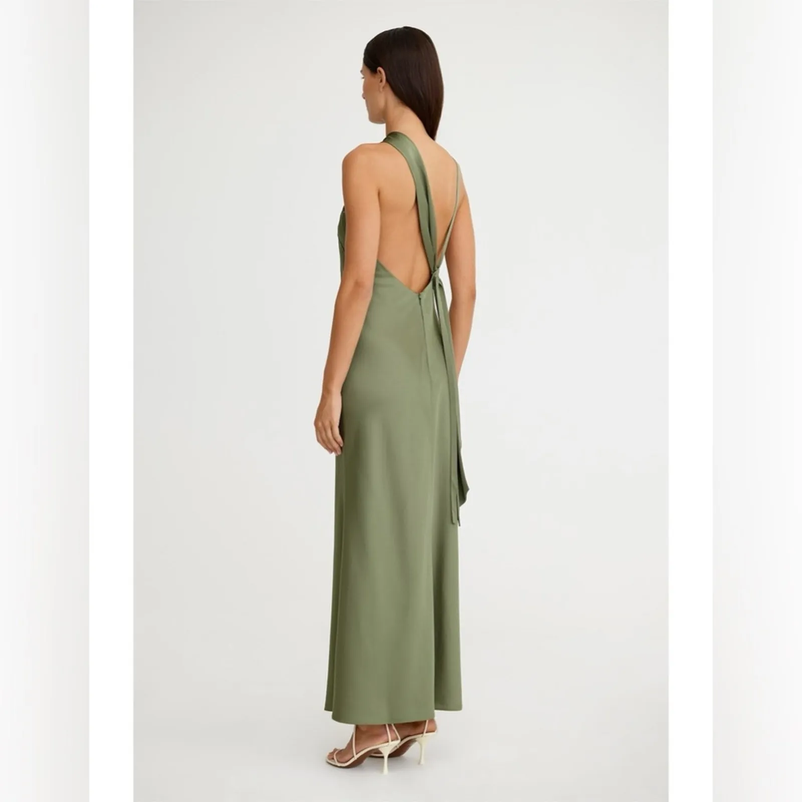 Significant Other Lucile Draped Maxi Dress in Pesto AU10/US 6 Green - Image 2