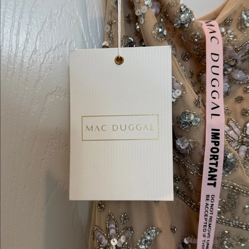 NWT Mac Duggal 93635 Embellished One Shoulder Draped Gown Size 10 - Image 12