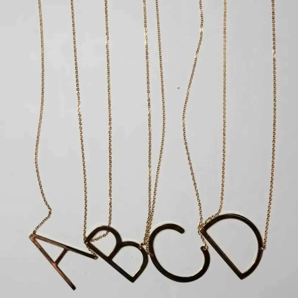 Gold Initial Pendant Necklace Letters A-Z - Image 6