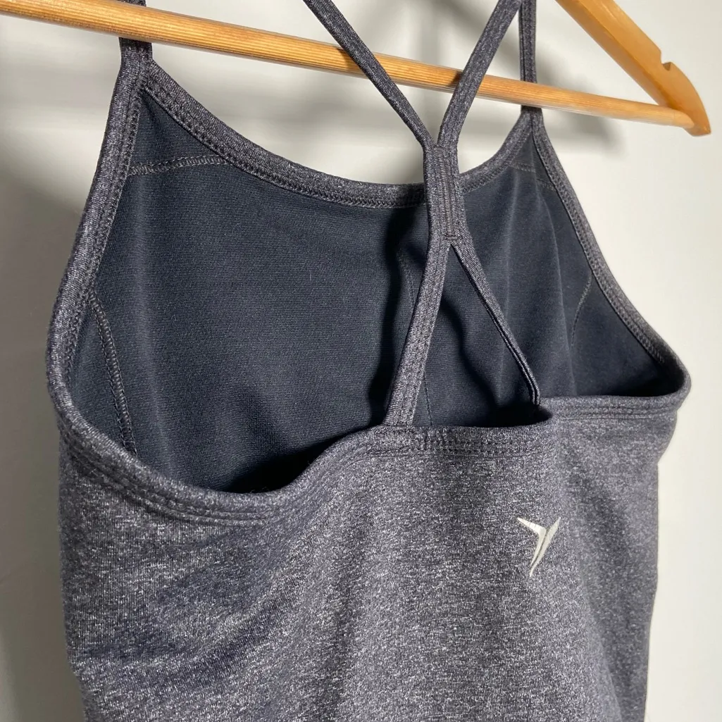 Old Navy Active Gray Racerback Athletic Tank Shelf Bra Workout Neutral - Image 5