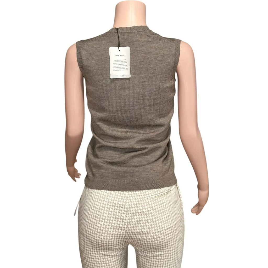 REFORMATION Marta Regenerative Merino Sweater Tank, Cocoa, Large - Image 14