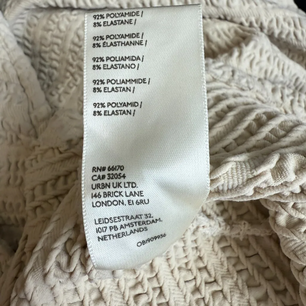 Free People Gabby Seamless Midi Dress Women's M/L Ivory Wet Plaster Textured NWT - Image 17