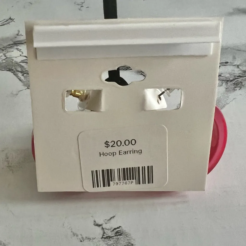 Zenzii Pink Hoop Resin Post Earrings NWT - Image 2