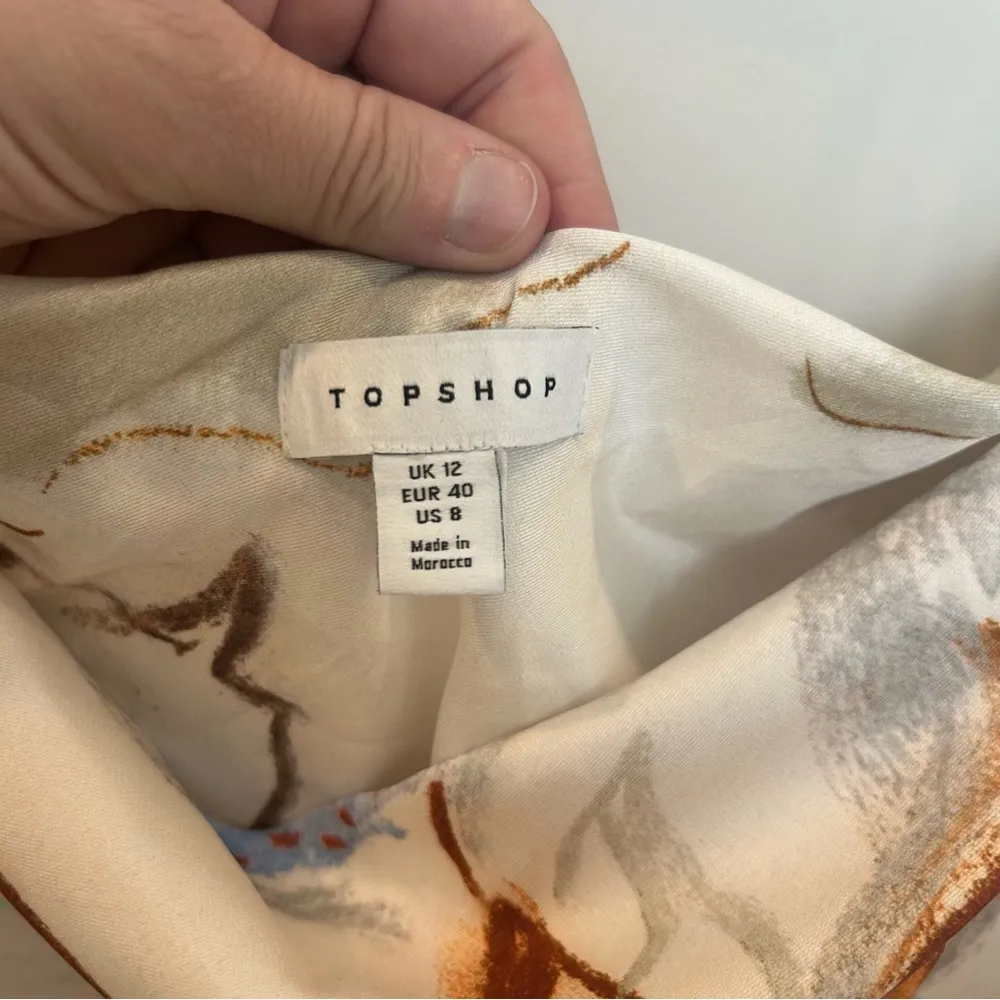 Women’s Top Shop Square Neck Tie Shoulder Cami Slip Dress, Floral, 8 - Image 2