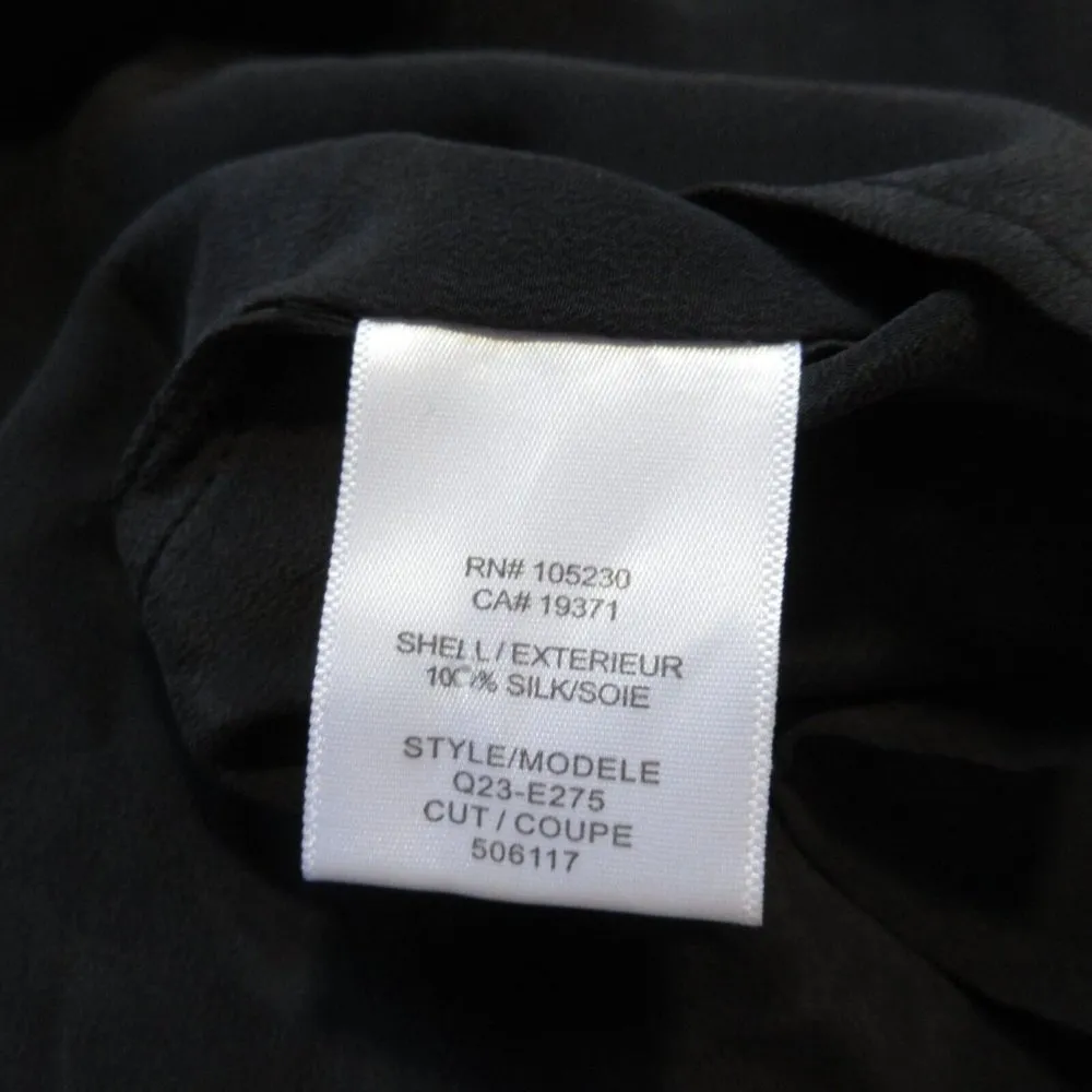 NWT Equipment Knox Blouse in Black Washed Silk Lace-up Tie Shirt L $228 - Image 6