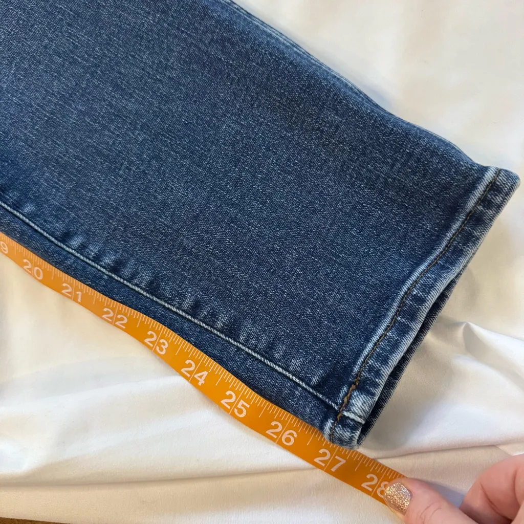 Madewell High-Rise Stovepipe Denim Jeans Dark Wash Stretch Size 33 NN541 Classic - Image 6