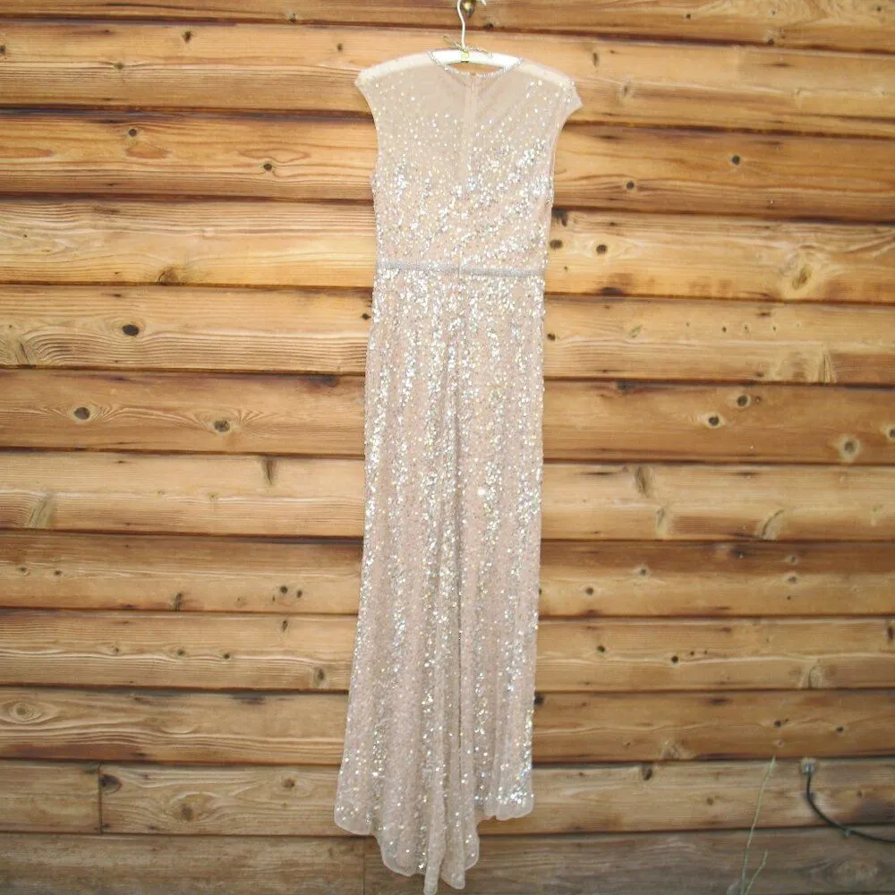 Mac Duggal 5619 Womens EMBELLISHED ILLUSION HIGH NECK CAP SLEEVE GOWN - Image 13