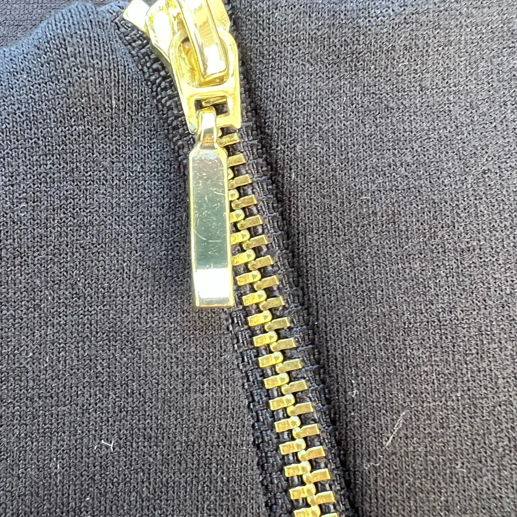 Calvin Klein Women's Size 8 Black Gold Double Zippers Design‎ Sheath Dress Work - Image 10