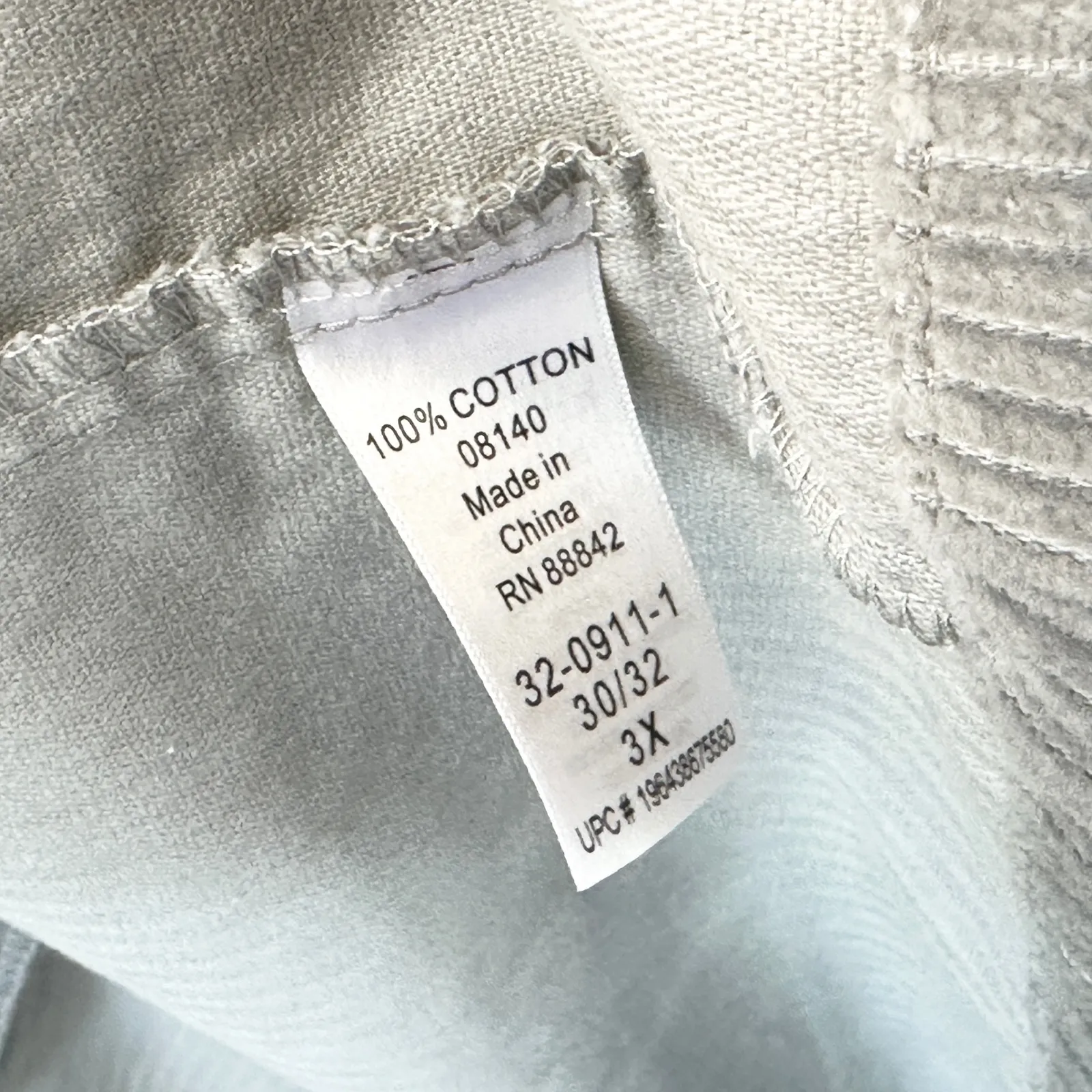 Woman Within Plus Size 30/32 Corduroy Top 3X  Button Front Pleated Back Gray‎ E - Image 11