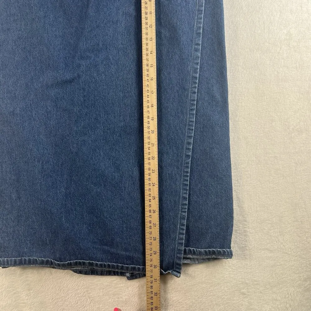 90s Y2K 2000s Size 10 Denim Midi Wrap Skirt Women’s Grunge Streetwear Whimsy USA Blue - Image 9