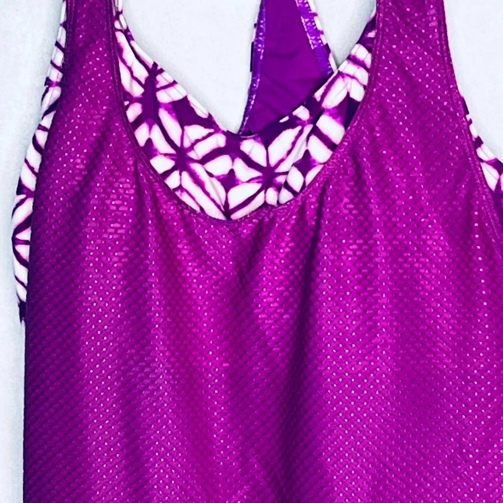 Swimsuit Racerback Tank Top Sports Bra Purple New M Size M - Image 3