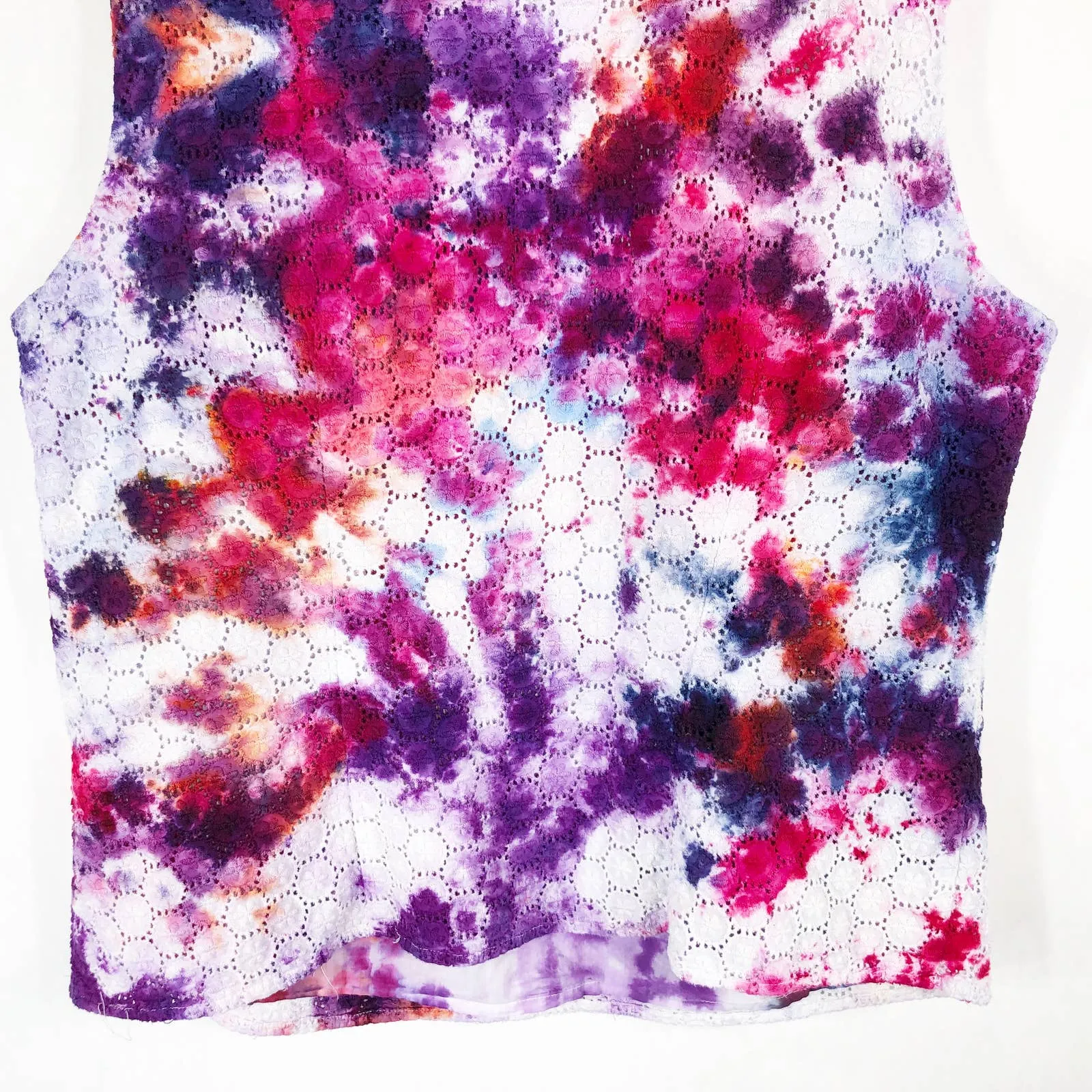 Boden Size 14 Top Handmade Tie Dye‎ Lavender Haze Purple Pink Blue Lined 1219 - Image 3