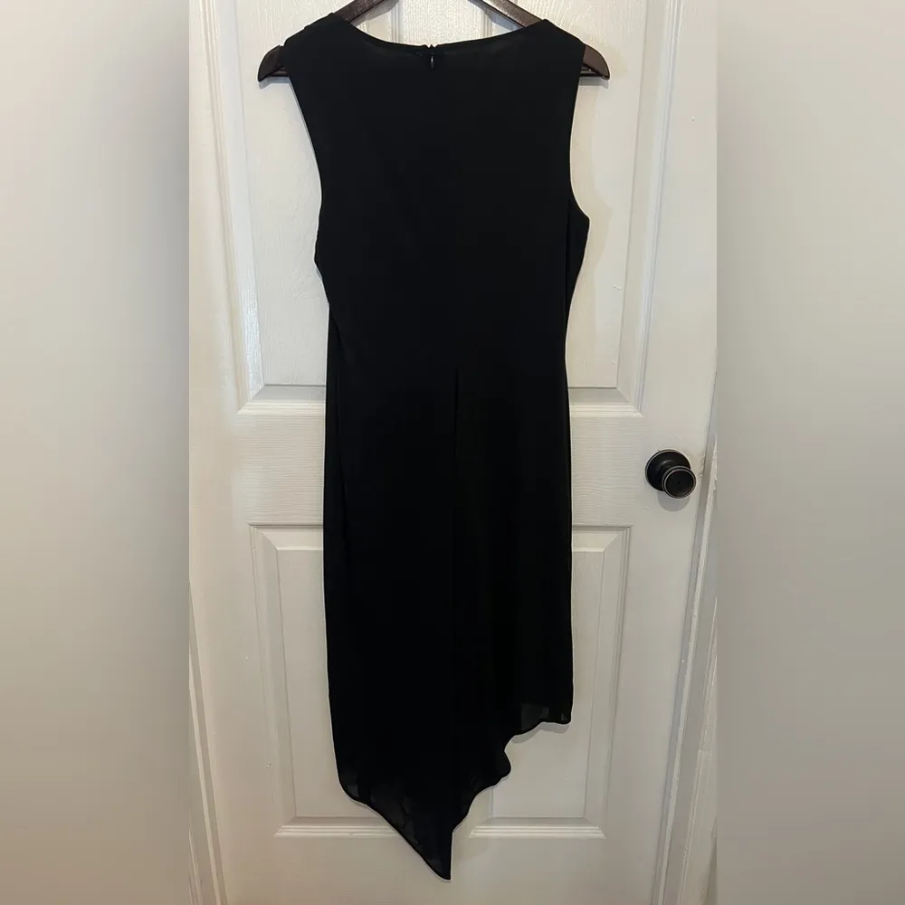 DAVID MEISTER Women's Black Sleeveless Asymmetrical Hem Cocktail Dress Size 12 - Image 2