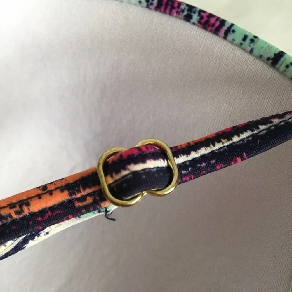 Ninety Six Degrees Tribal Print Push Up Bikini Top Medium Padded Adjustable Swim Purple - Image 7