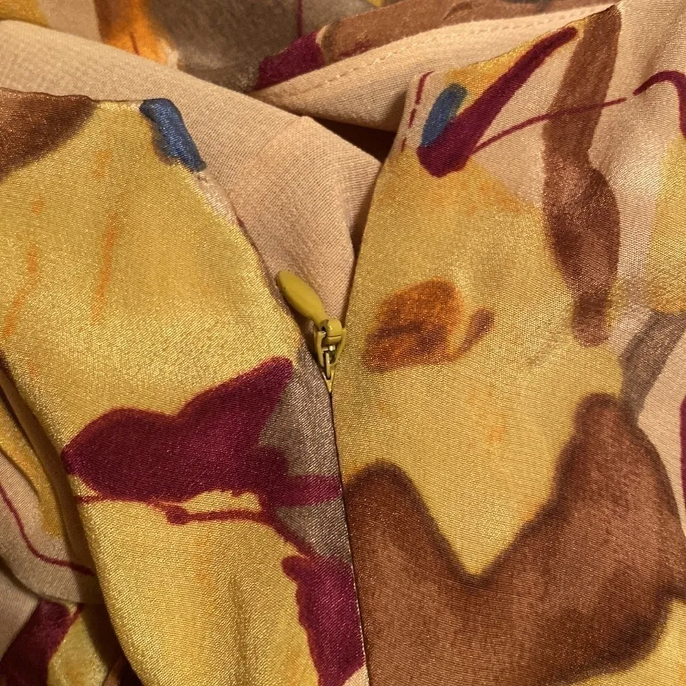 Banana Republic Silk Dark Romantic V Neck Sleeveless Woodland Fairy Dress Sz 00P - Image 9