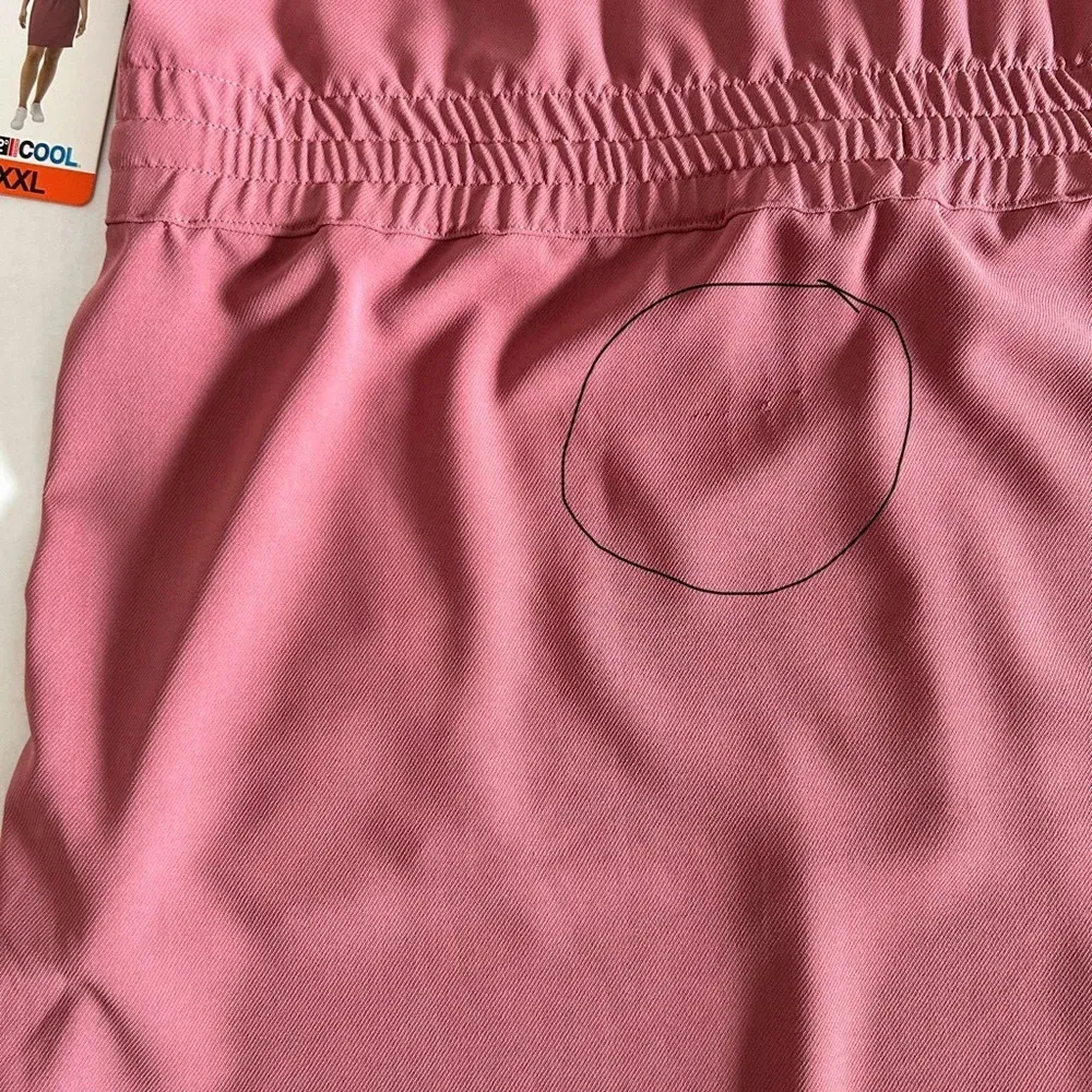 NWT 32 Degrees Women's‎ Deco Rose Pink Twill Pocket Dress XXL **FLAW** - Image 14