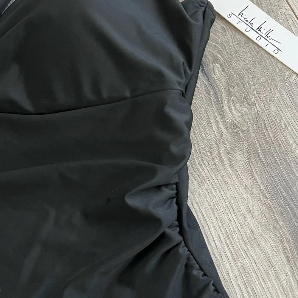 NWT Nicole Miller Plus Size One Piece Center Tie Sweetheart Swimsuit | Black 3X - Image 5