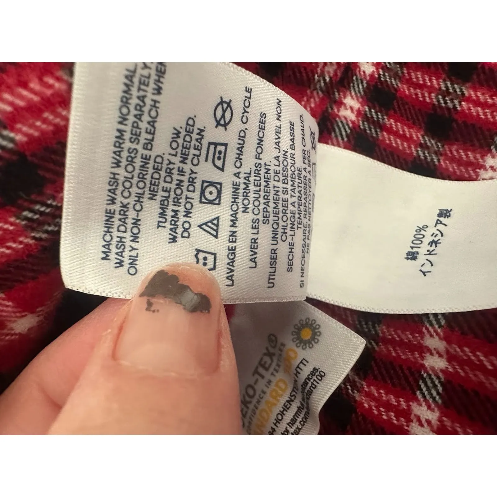 Lands End Red Tartan Plaid Flannel Shirt Button Up Cotton Size 2X 20W-22W Womens - Image 9