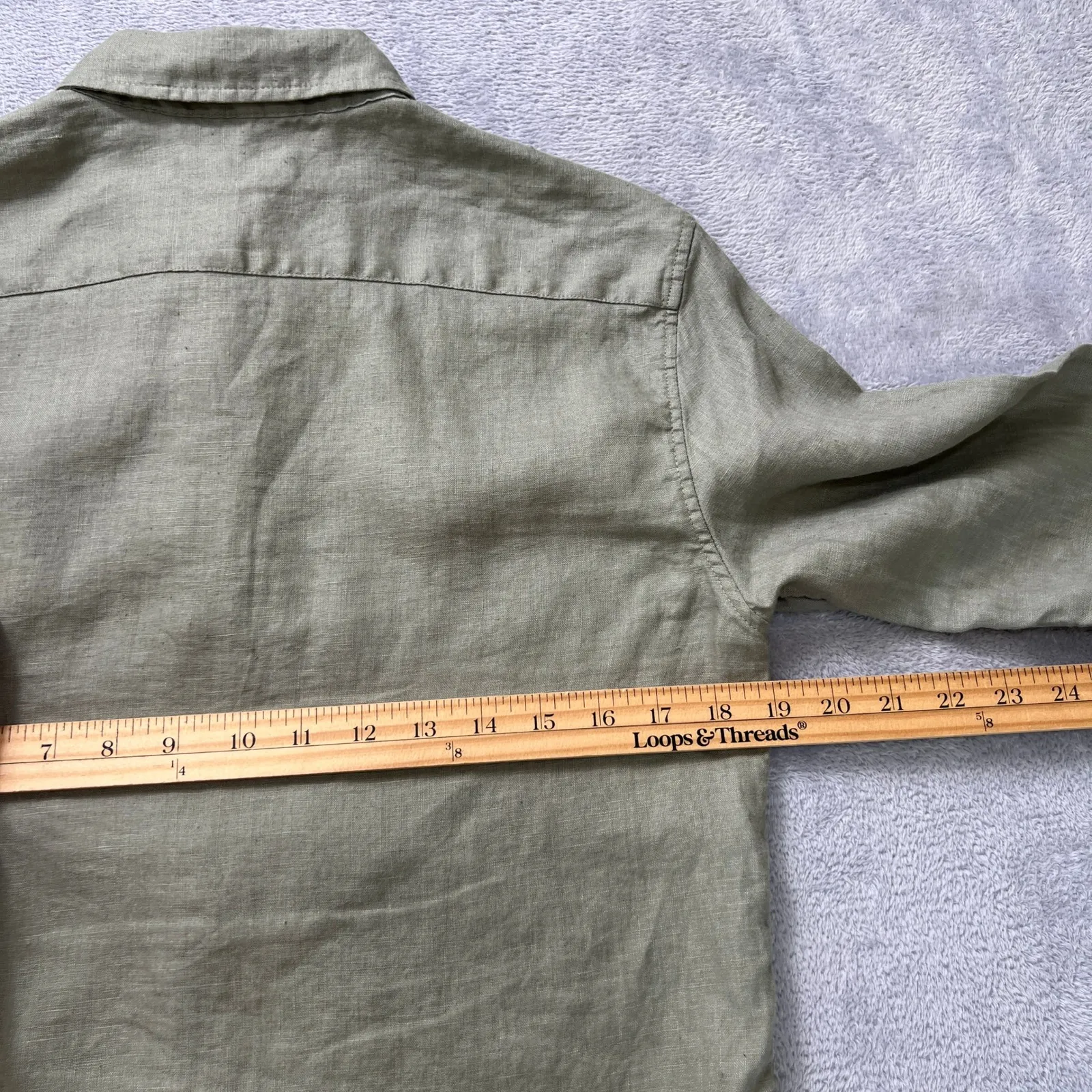 Everlane Green Linen Button‎ Down Shirt Men's XS 100% European Flax  Sustainable - Image 7