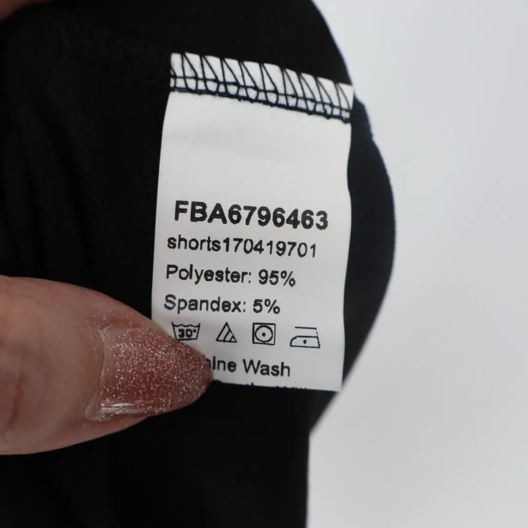 Scalloped Shorts Women's Large Black Stretch Mid Rise Outdoor Everyday Wear - Image 2