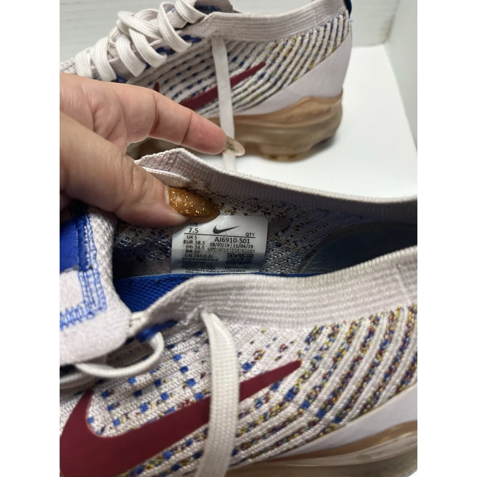 Nike Air VaporMax Flyknit 3 Light Violet Noble Red Women's 7.5 | AJ6910-501 - Image 6