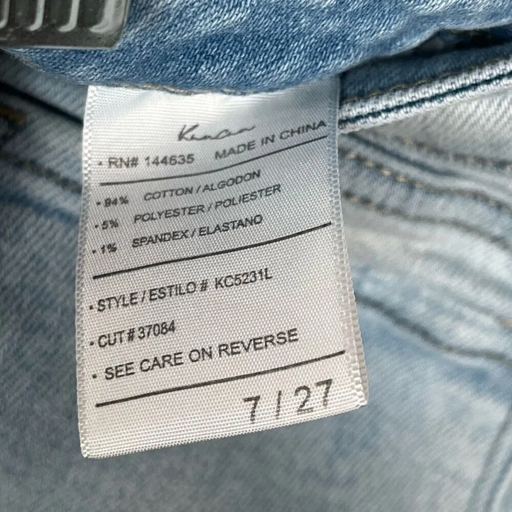KanCan Sz 7 / 27 Light Wash Distressed Skinny Jeans High Rise Blue - Image 9