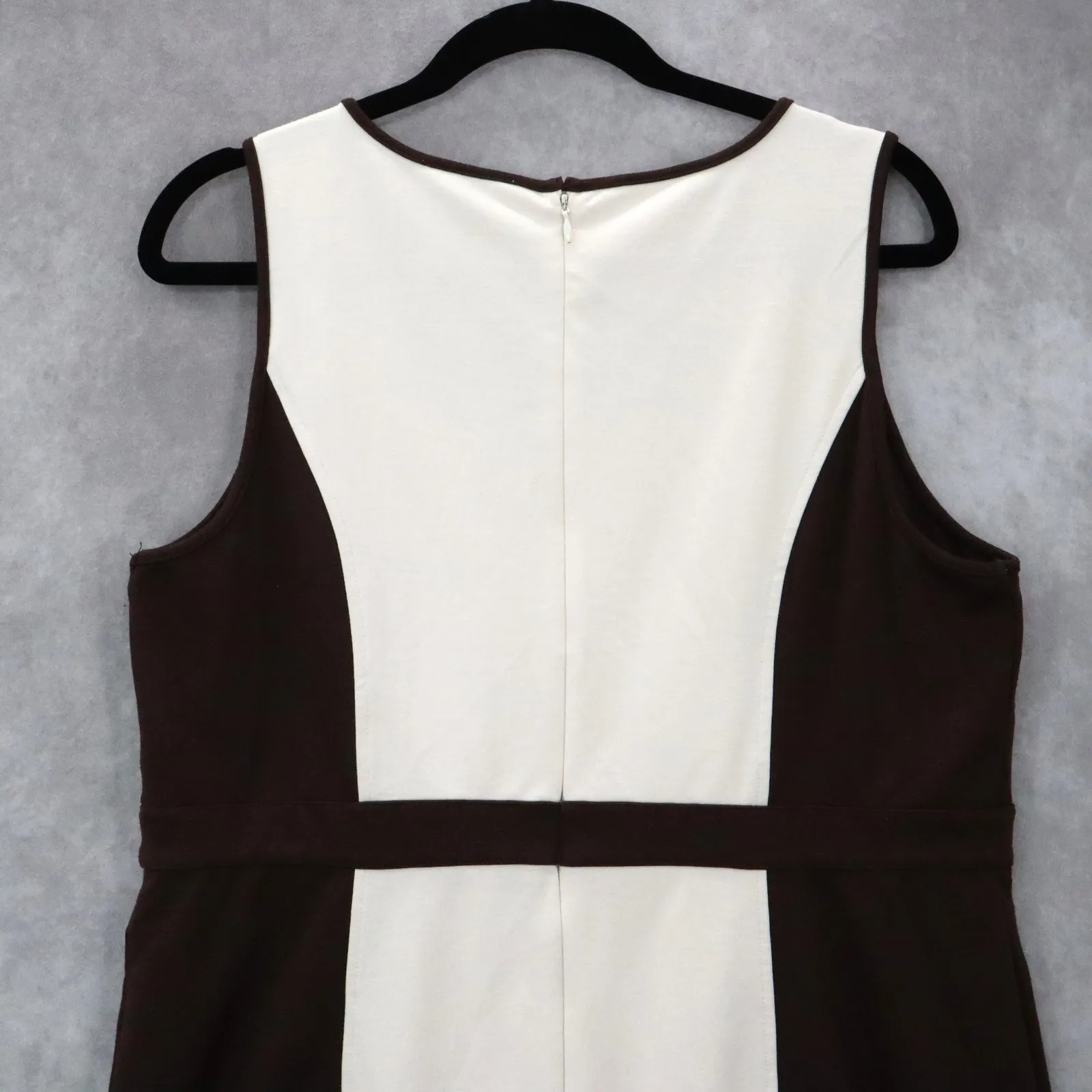 LOFT Colorblock Sheath Dress Sleeveless‎ Brown Cream Career Work Office 14P - Image 5