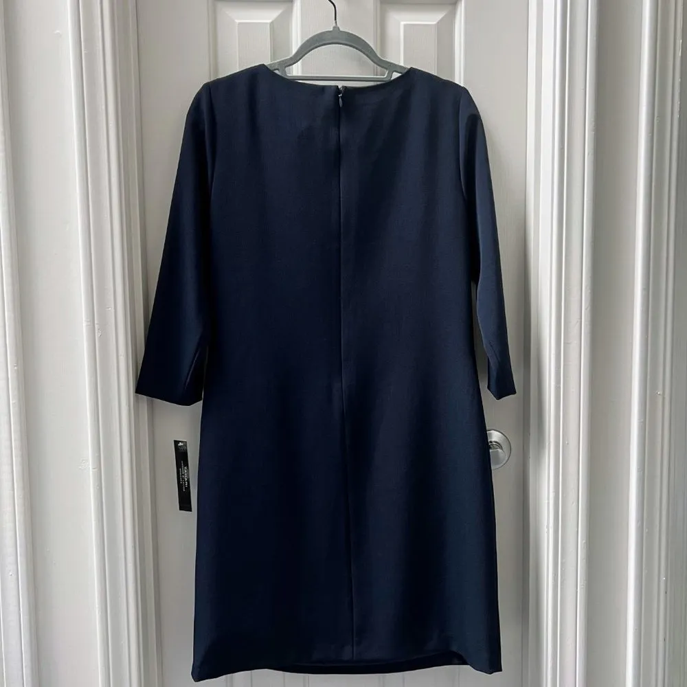NWT Tahari Arthur S. Levine Midnight Blue Women’s Shift Dress Size 6 - Image 2