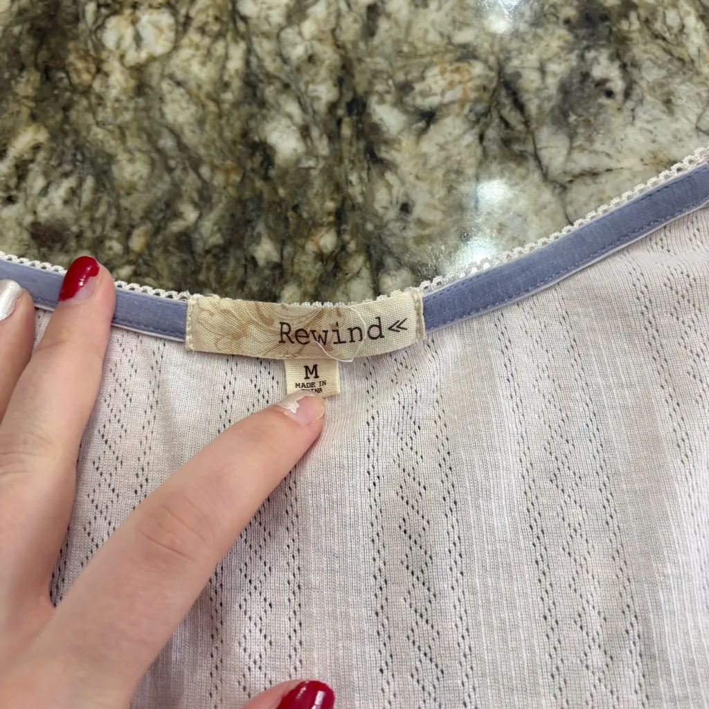 Rewind Henley Babydoll Long Sleeve - Image 2