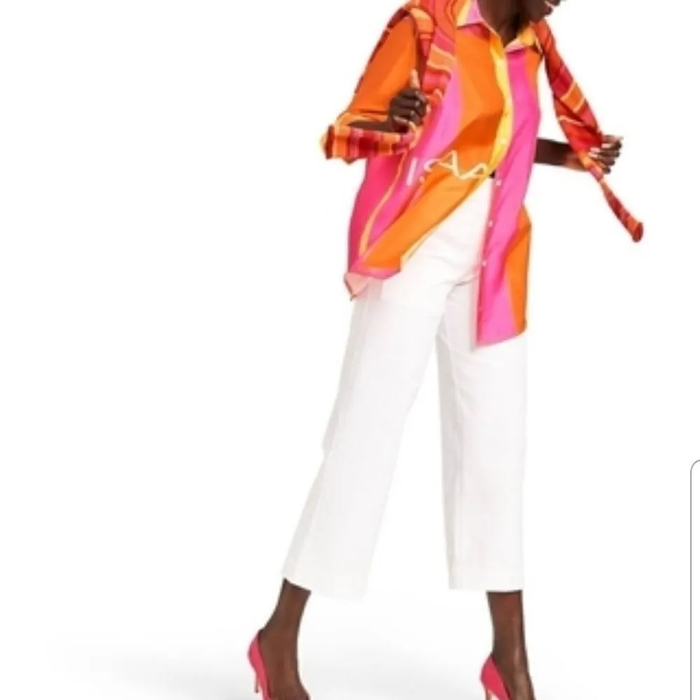 Isaac Mizrahi for Target color block silk top C33 - Image 2