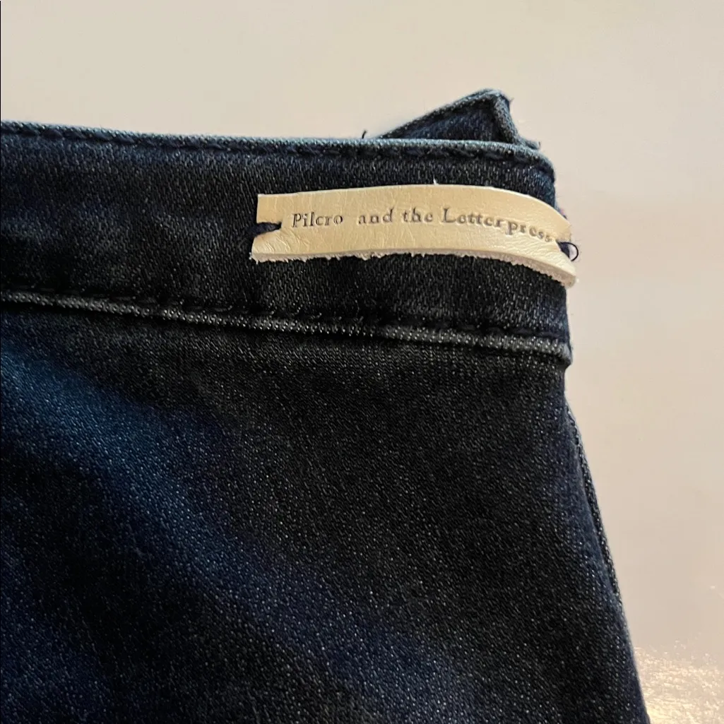 Pilcro and the Letterpress Anthropologie High Rise Denim Legging Pull On Size 28 - Image 14