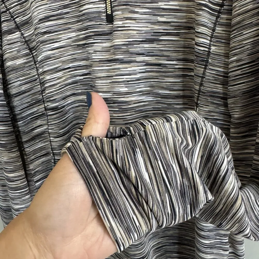 EP New York Longsleeve 1/4 Zip Pullover Golf Shirt Woman’s Size L Space Dye Black Size L - Image 6