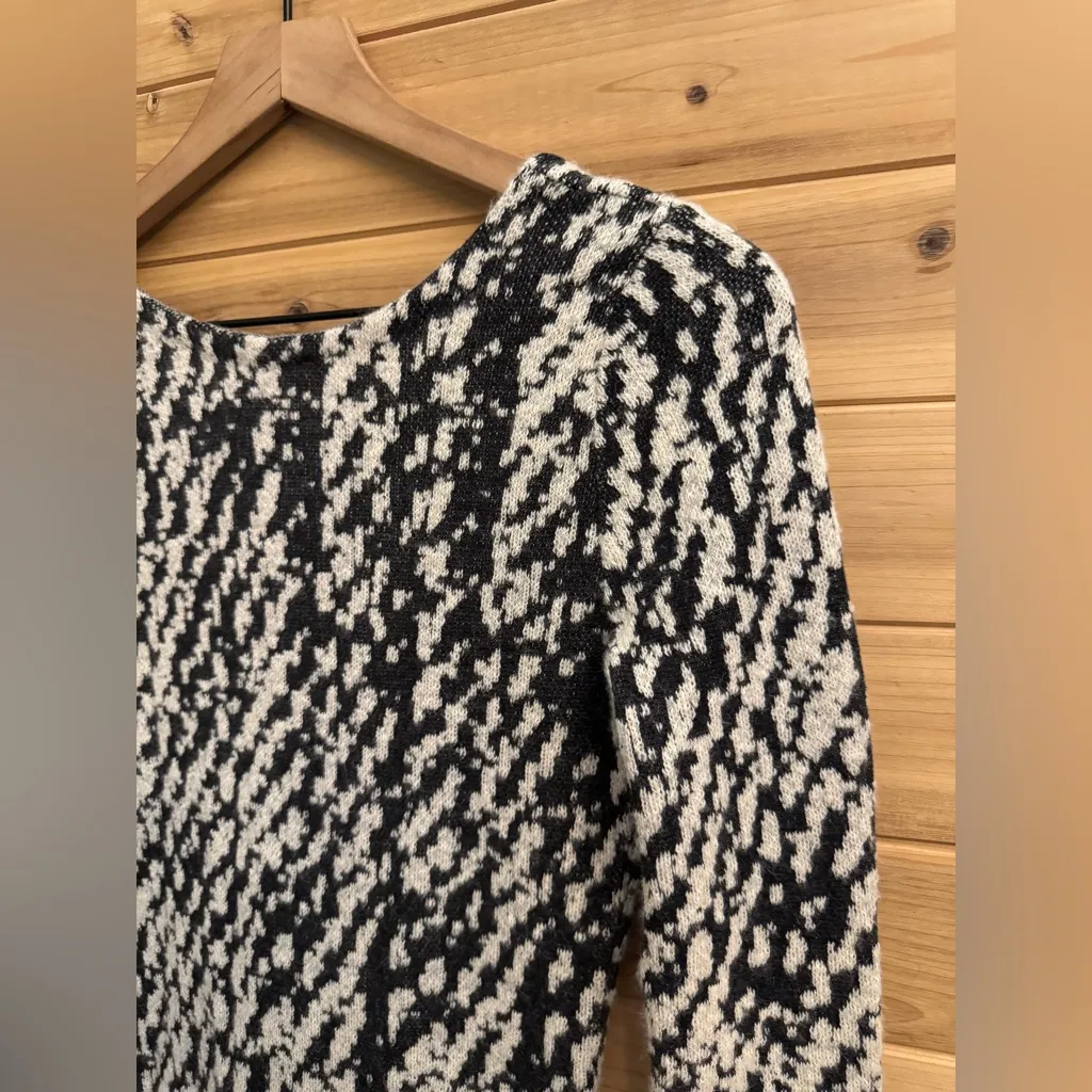 L’ogan Size 2/XSmall Low Back Baby Alpaca Knee Length Long Sleeve Dress Black - Image 3