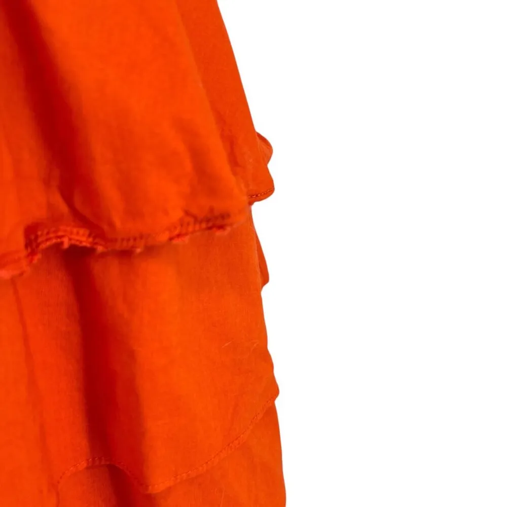 Maeve Anthropologie Terrasina Sleeveless Tiered Ruffle Mini Dress Orange Size XS - Image 9